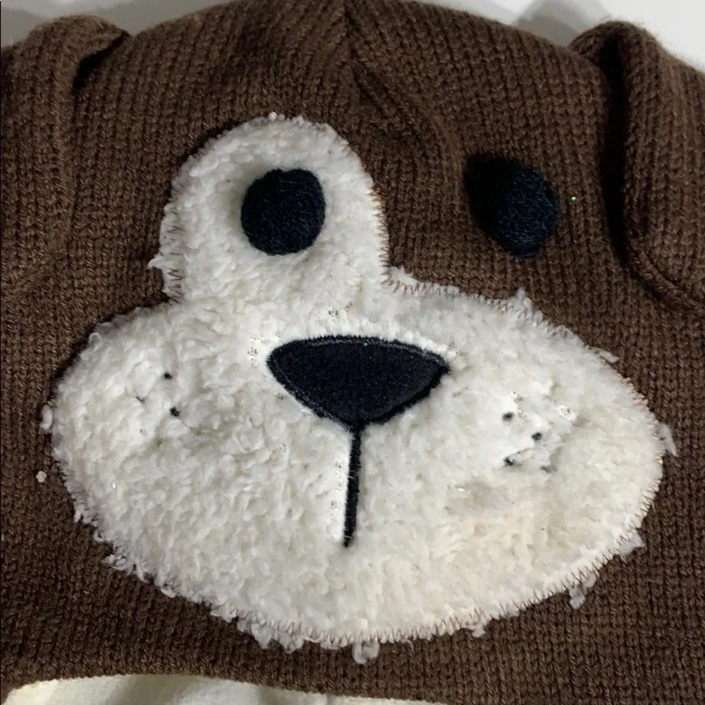 Toddler Brown Dog Animal Ear Flap winter Hat o/s kids